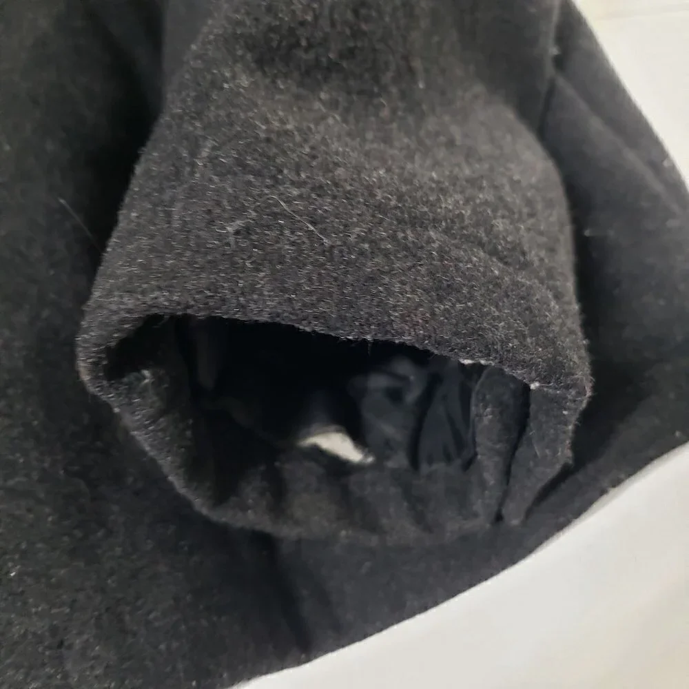 J Crew University Jacket Stadium Cloth Wool Black Coat Mens XL